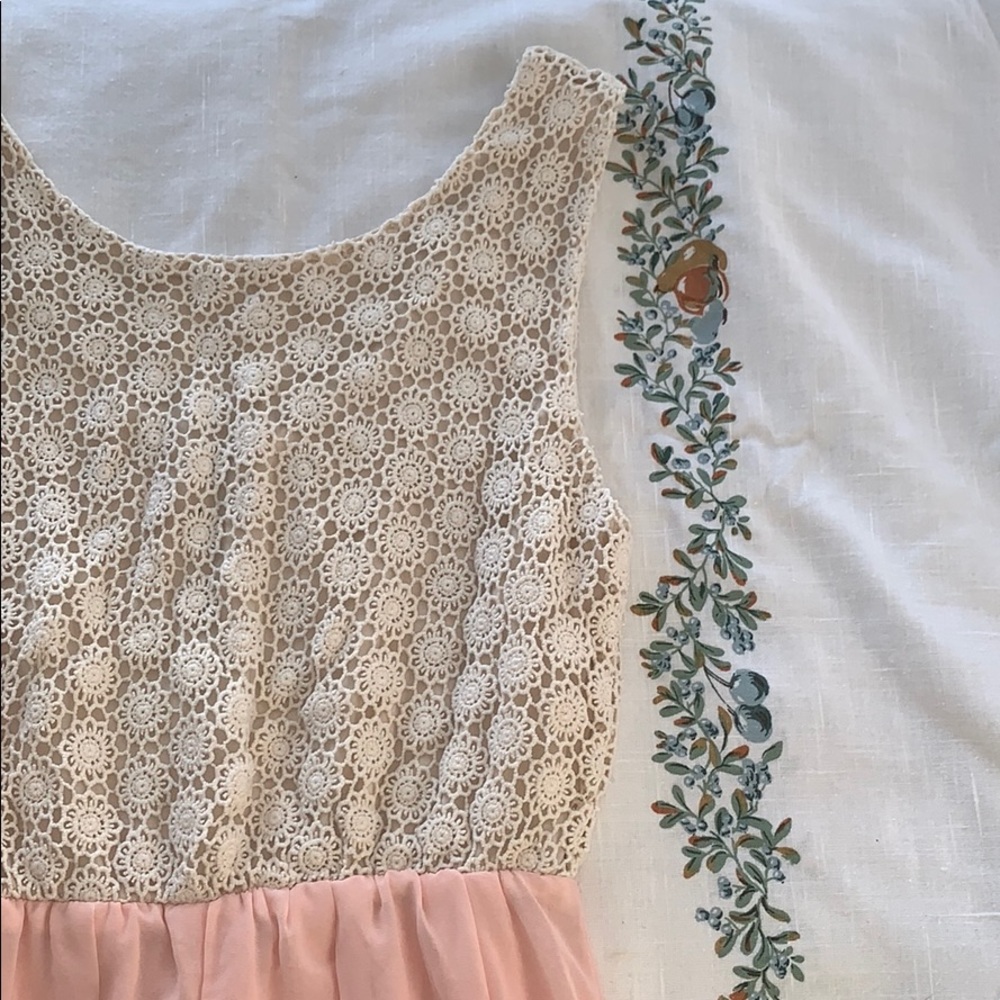 Pink and cream dress